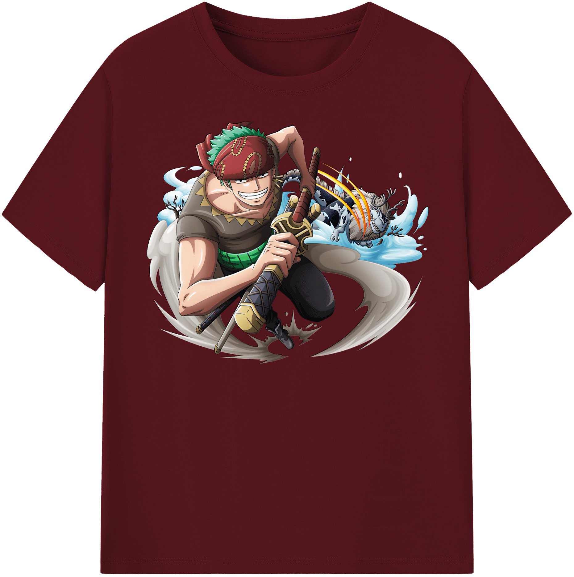 ワンピース ロロノア・ゾロ ONE PIECE Roronoa Zoro 綿100％半袖Tシャツ（フロントプリント）